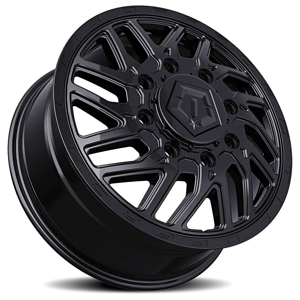 22X8.25 TIS 544B Front Dually Wheels with +127mm Offset and 8X200 Bolt Pattern - Gloss Black
