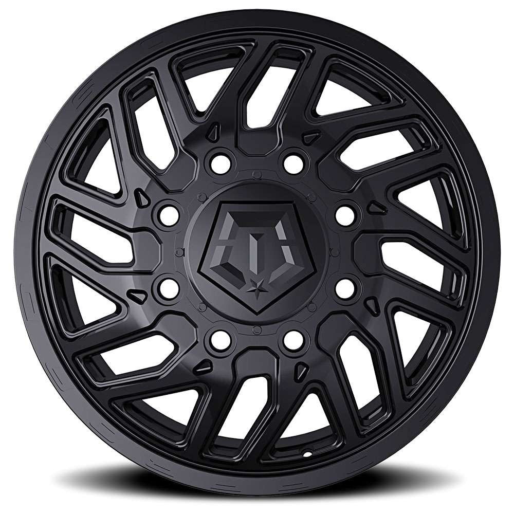 22X8.25 TIS 544B Front Dually Wheels with +127mm Offset and 8x6.50 Bolt Pattern - Gloss Black