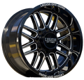 20X10 LEGION OFF-ROAD LG4 WHEELS, -18 Offset, 8X170, GLOSS BLACK & MILLED