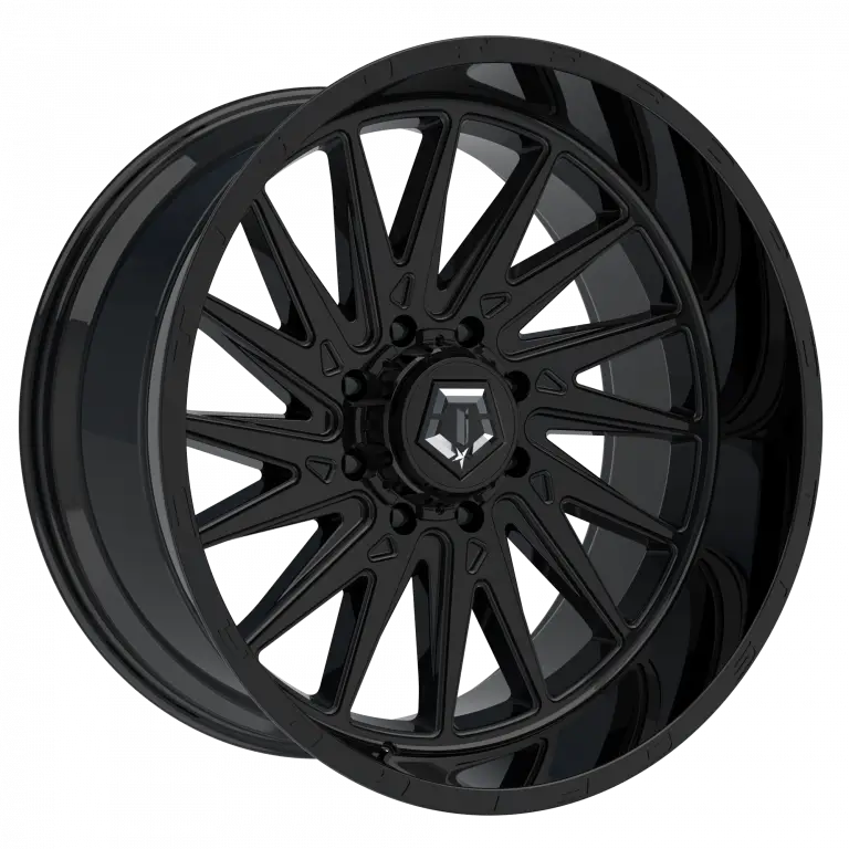 18X9 TIS 547B OFF-ROAD WHEELS WITH 5X5.00/5X5.50  BOLT PATTERN AND +00 OFFSET - GLOSS BLACK