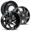 20X8.25 LUXXX HD DUALLY HD14 WITH 8X200 BOLT PATTERN - GLOSS BLACK & MILLED