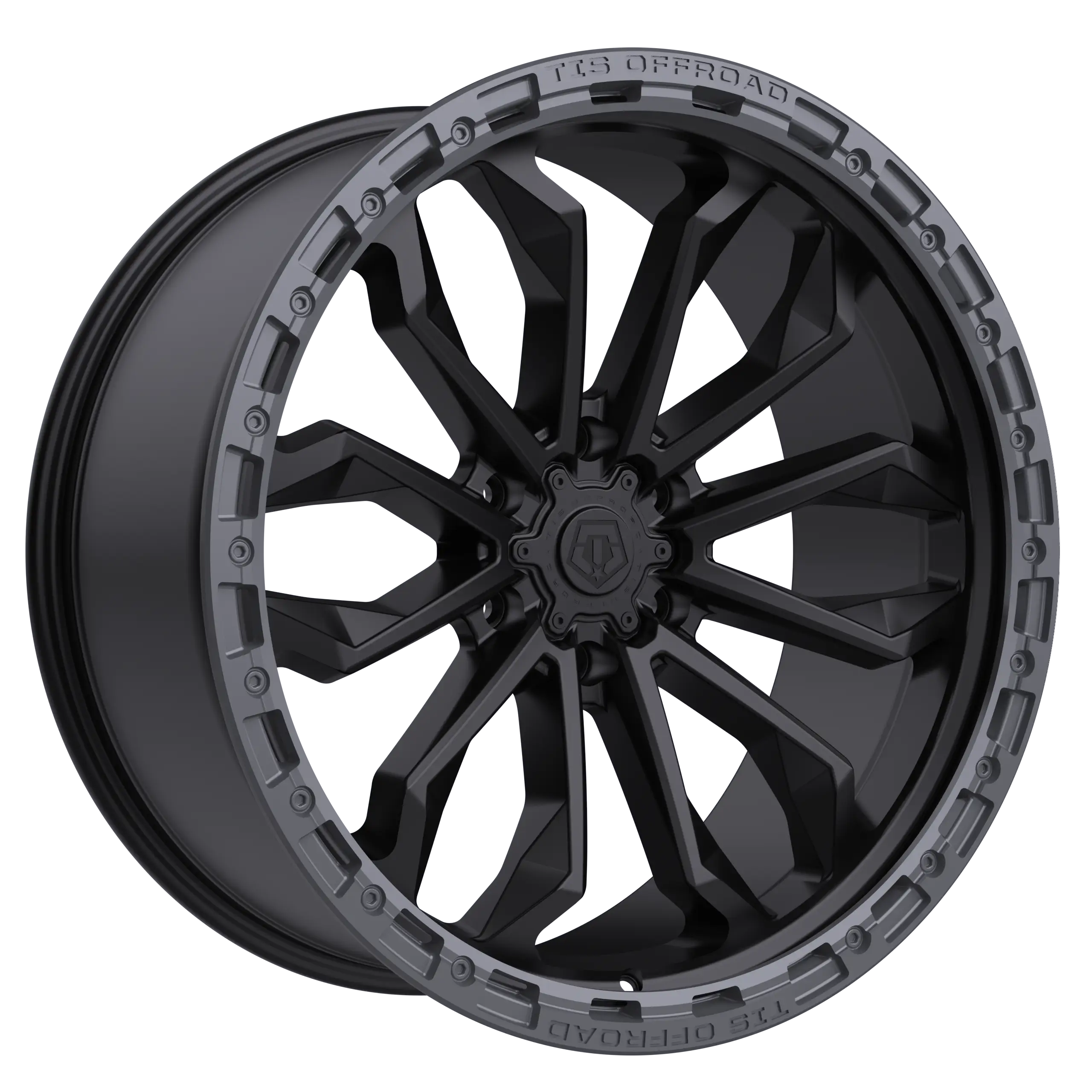 17X9 TIS 556BA OFF-ROAD WHEELS - 5X5.00 WITH -12 OFFSET - BLACK WITH ANTHRACITE LIP RING