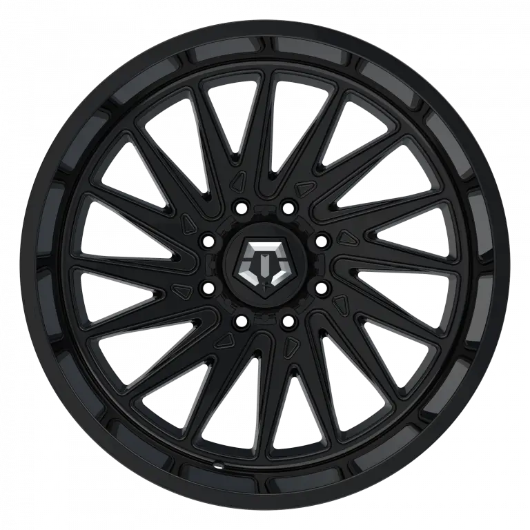 18X9 TIS 547B OFF-ROAD WHEELS WITH 5X5.00/5X5.50  BOLT PATTERN AND +00 OFFSET - GLOSS BLACK