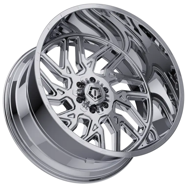 20X12 TIS 544C OFF-ROAD WHEELS WITH 5X4.50/5X5.00 BOLT PATTERN AND -44 OFFSET - CHROME