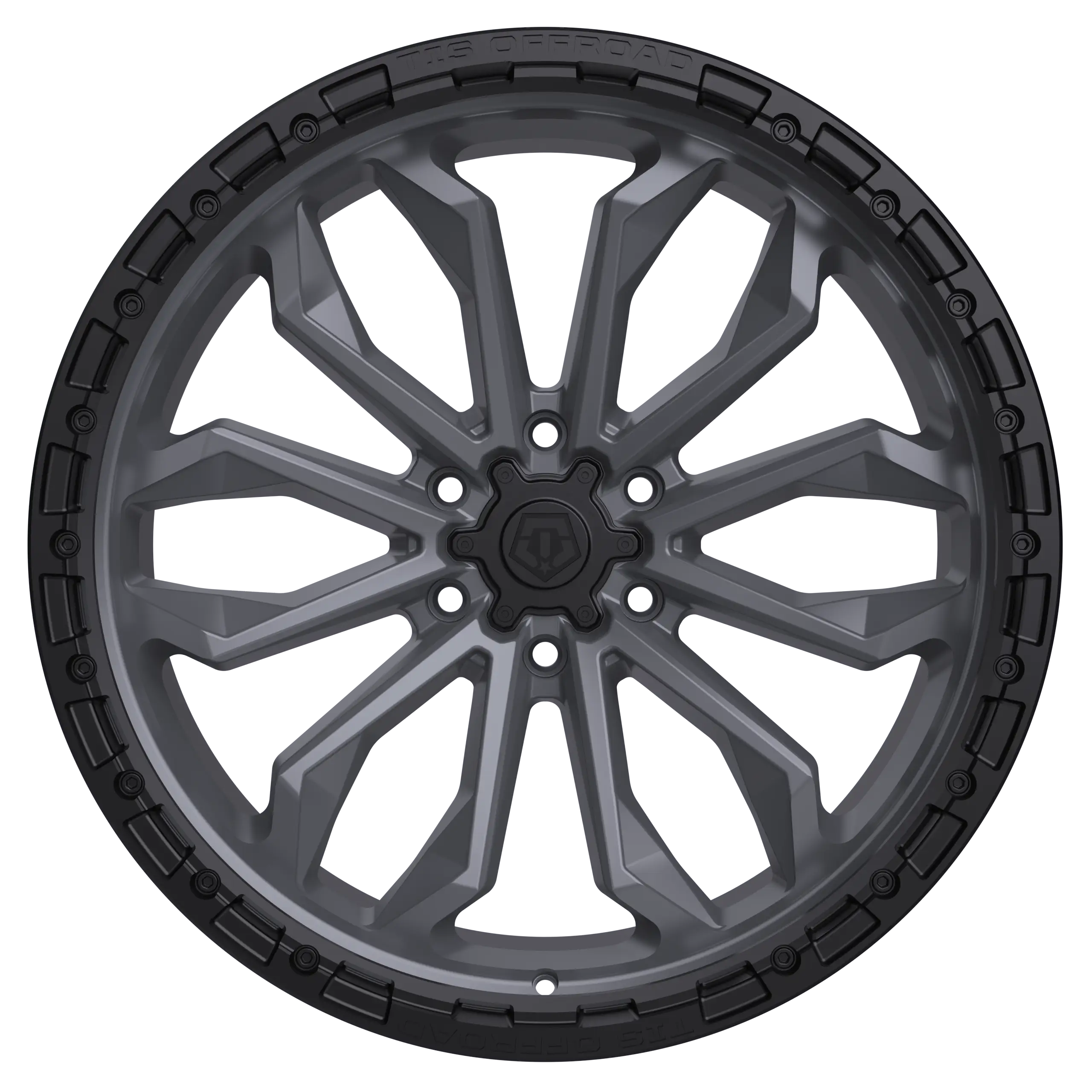 20X10 TIS OFF-ROAD 556AB WHEELS 8X180 -20 OFFSET - ANTHRACITE WITH BLACK LIP RING