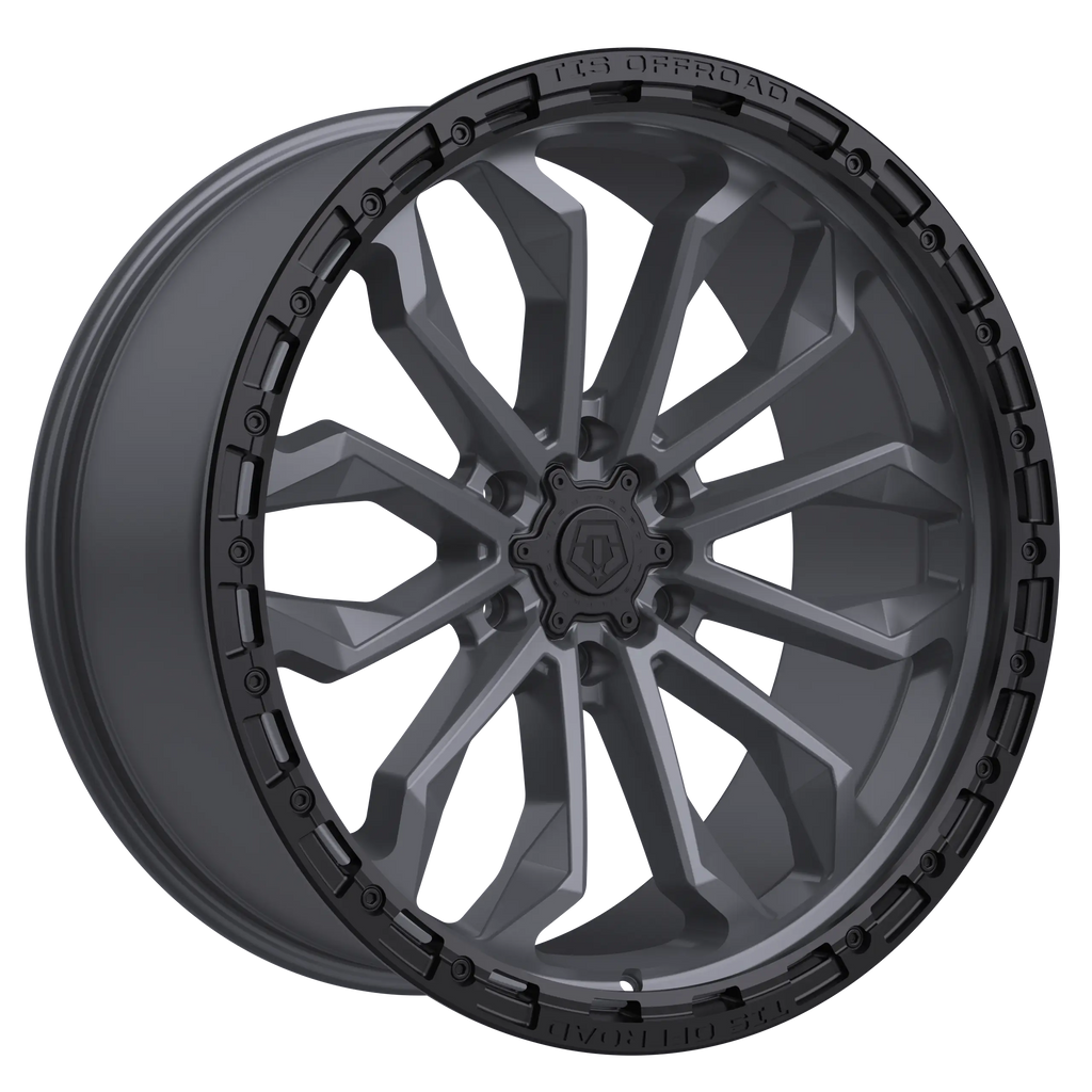 20X9 TIS 556AB OFF-ROAD WHEELS - 6X135 WITH +00 OFFSET - ANTHRACITE WITH BLACK LIP RING