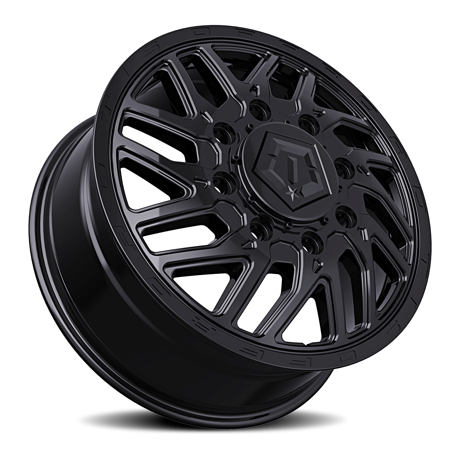 TIS 544B DUALLY WHEELS 8X210 - GLOSS BLACK - SET OF 6