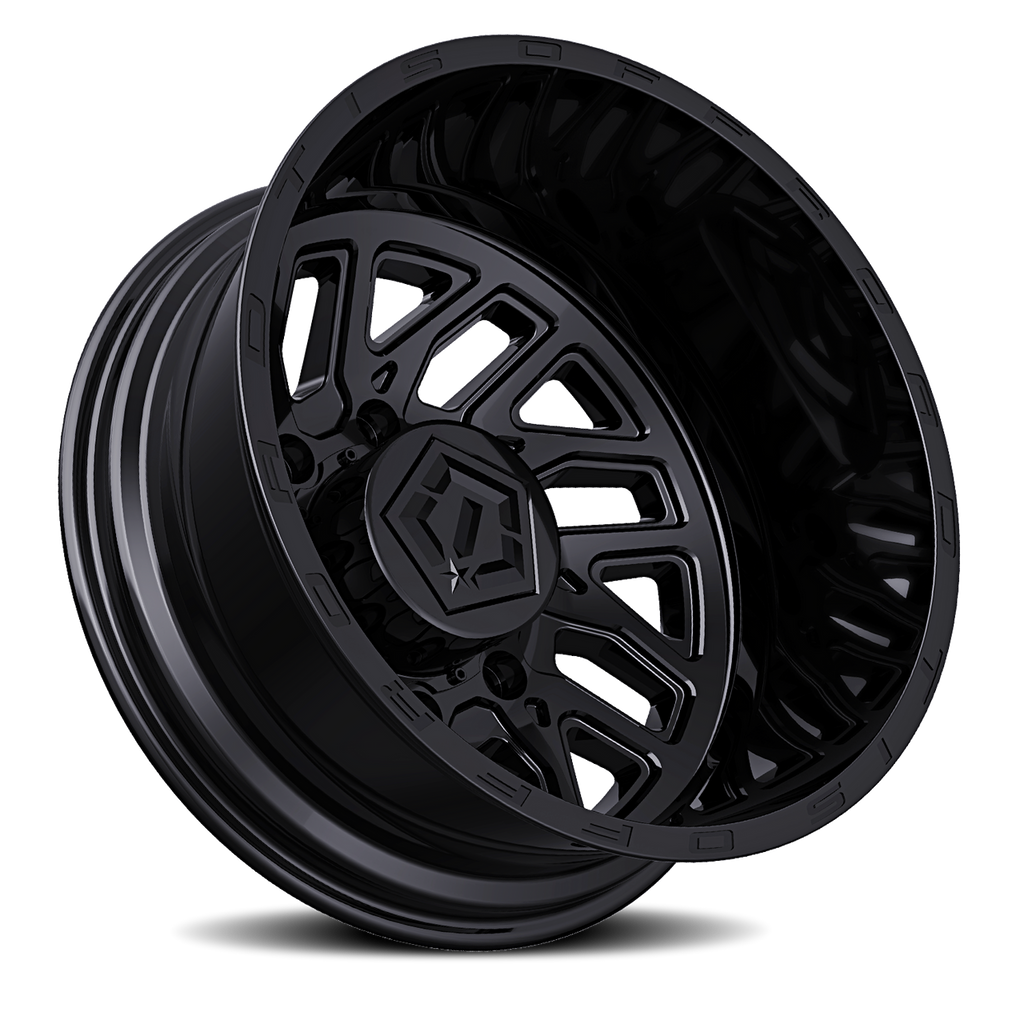 TIS 544B DUALLY WHEELS 8X200 - GLOSS BLACK - SET OF 6