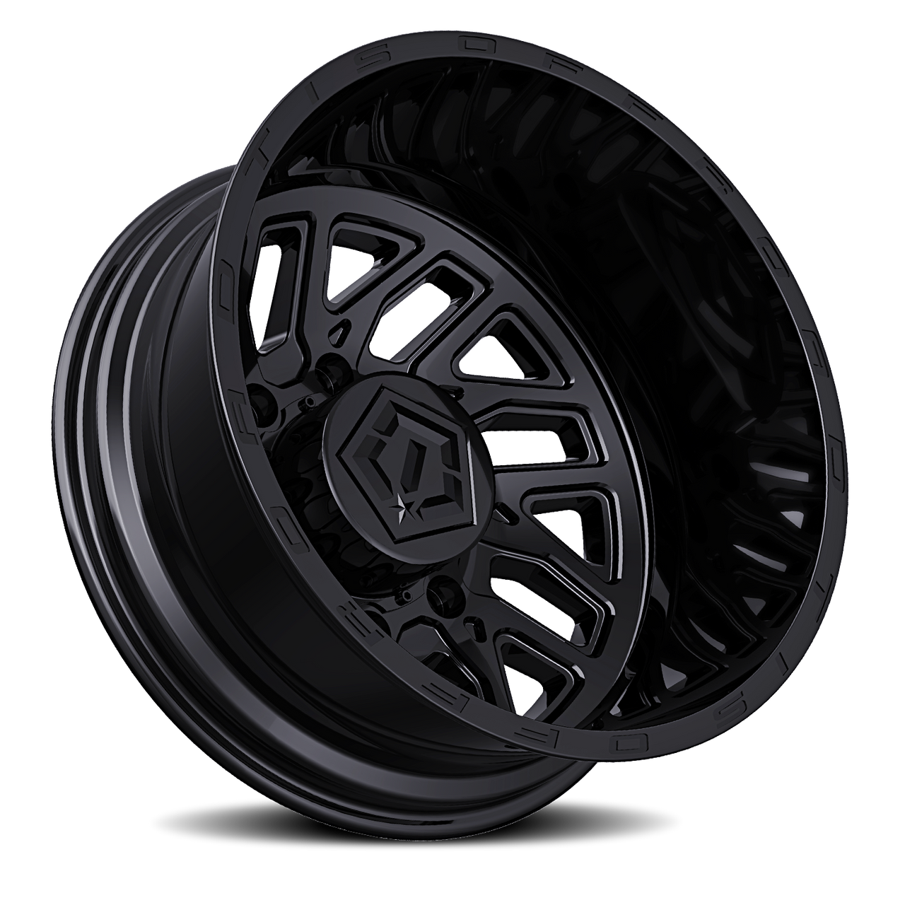 TIS 544B DUALLY WHEELS 8X210 - GLOSS BLACK - SET OF 6