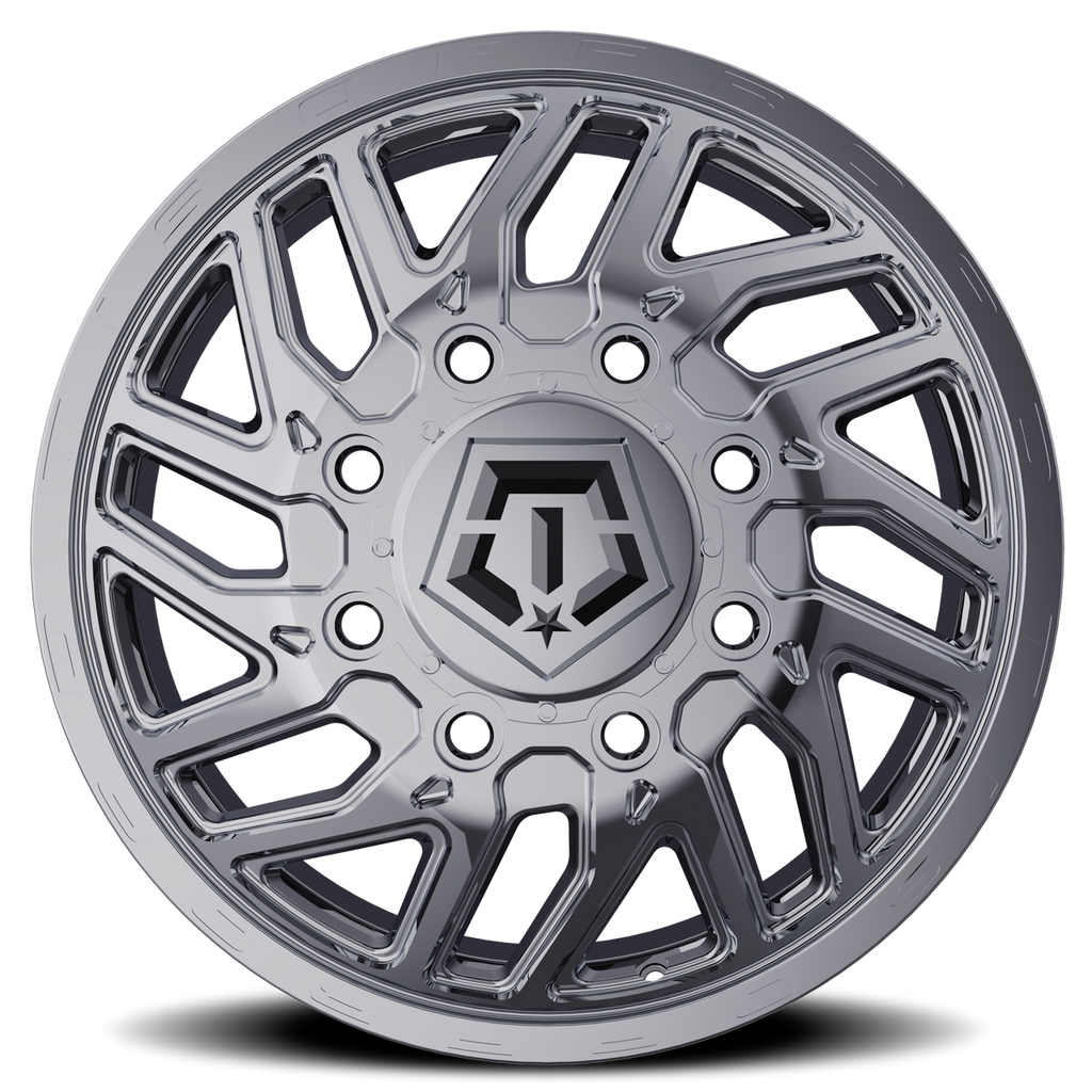17X6.5 TIS 544C Front Dually Wheels with +129mm Offset and 8X210 Bolt Pattern - Chorme