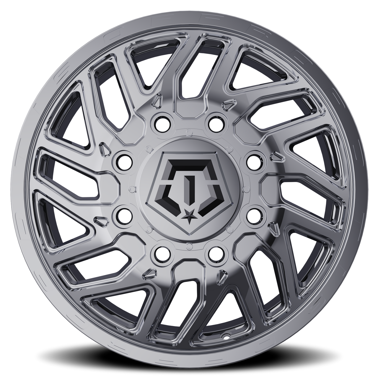 17X6.5 TIS 544C Front Dually Wheels with +129mm Offset and 8X200 Bolt Pattern - Chorme