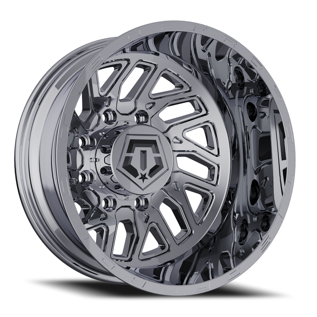 17X6.5 TIS 544C Rear Outer Dually Wheels with -140mm Offset and 8X200 Bolt Pattern - Chrome