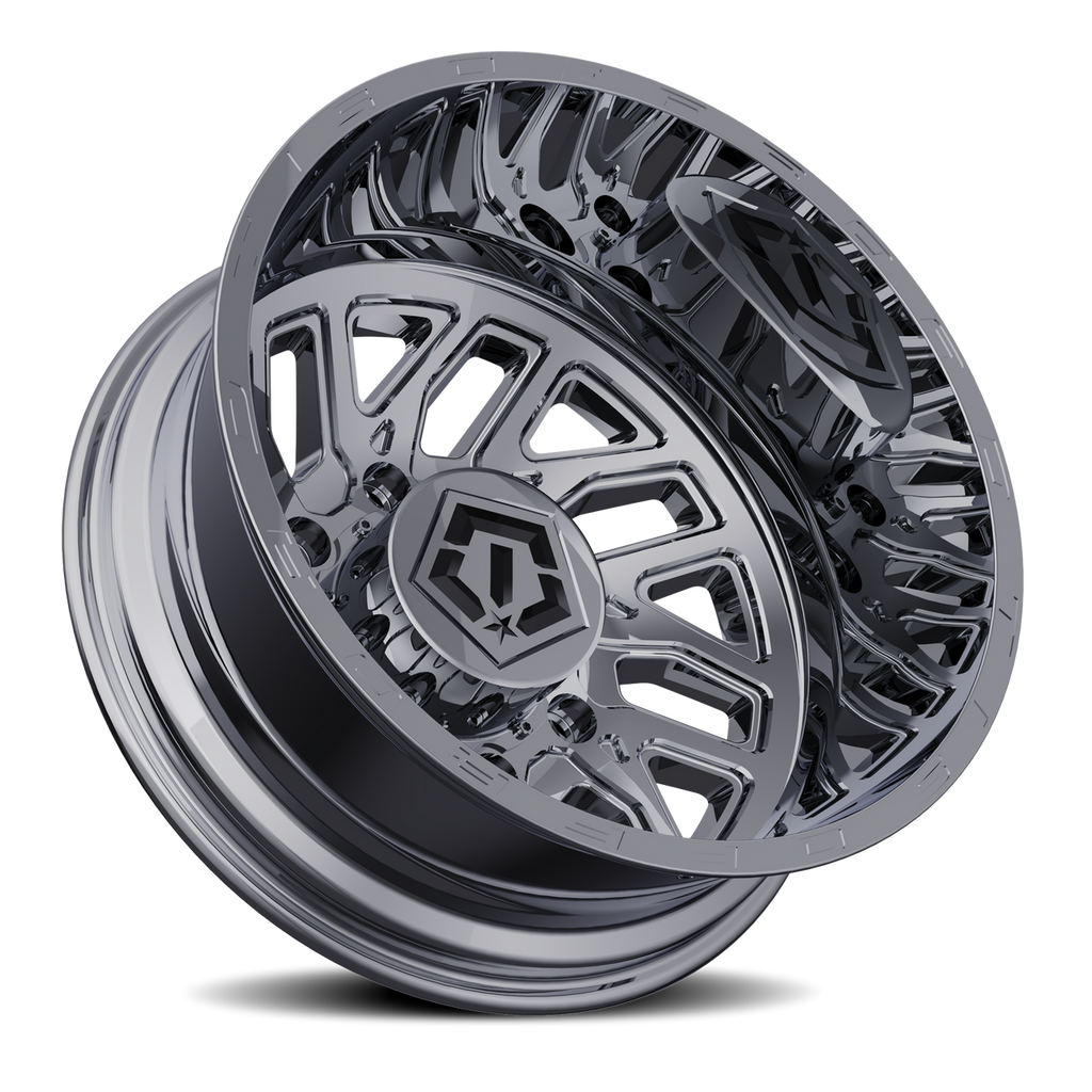 17X6.5 TIS 544C Rear Outer Dually Wheels with -140mm Offset and 8X200 Bolt Pattern - Chrome