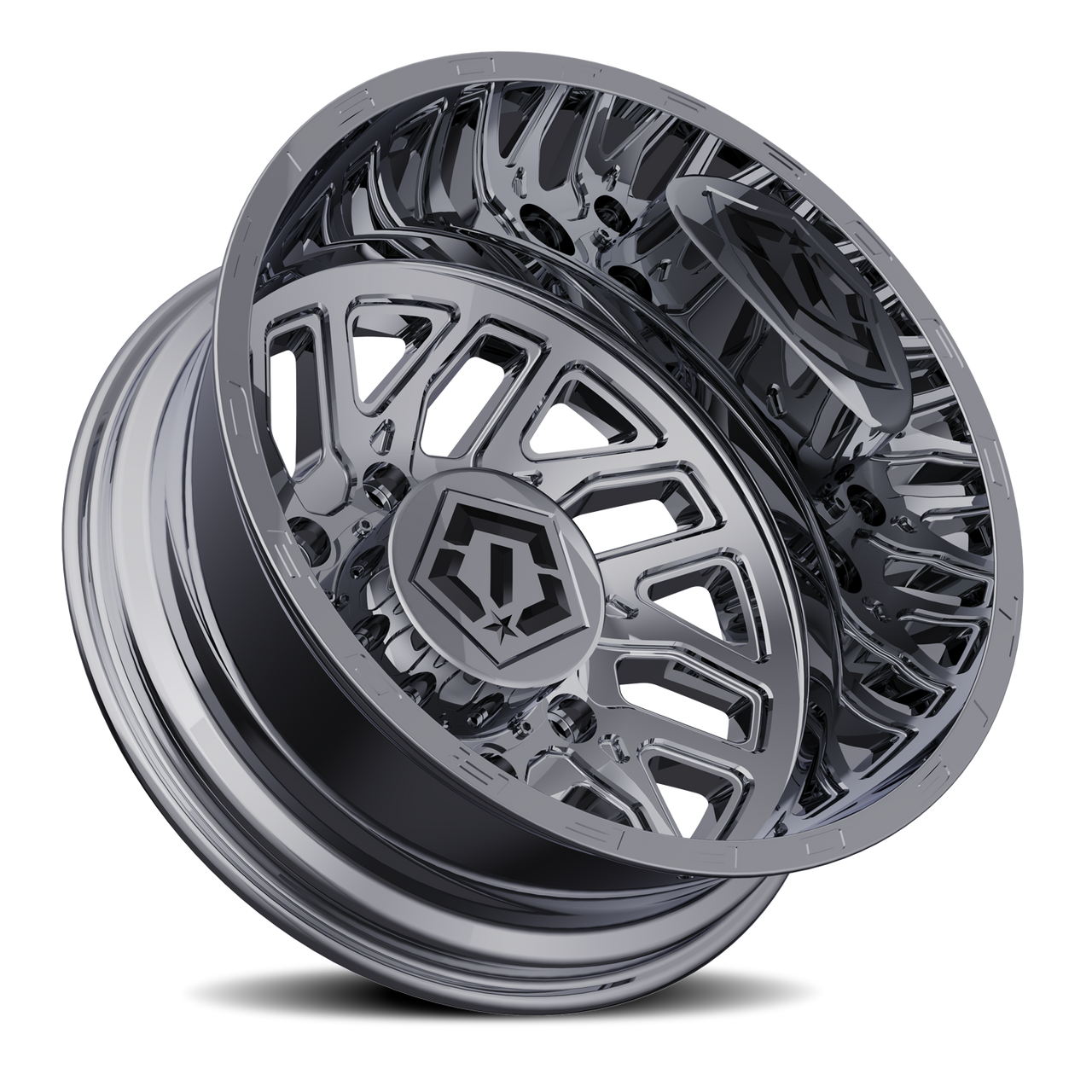 17X6.5 TIS 544C Rear Outer Dually Wheels with -140mm Offset and 8X200 Bolt Pattern - Chrome