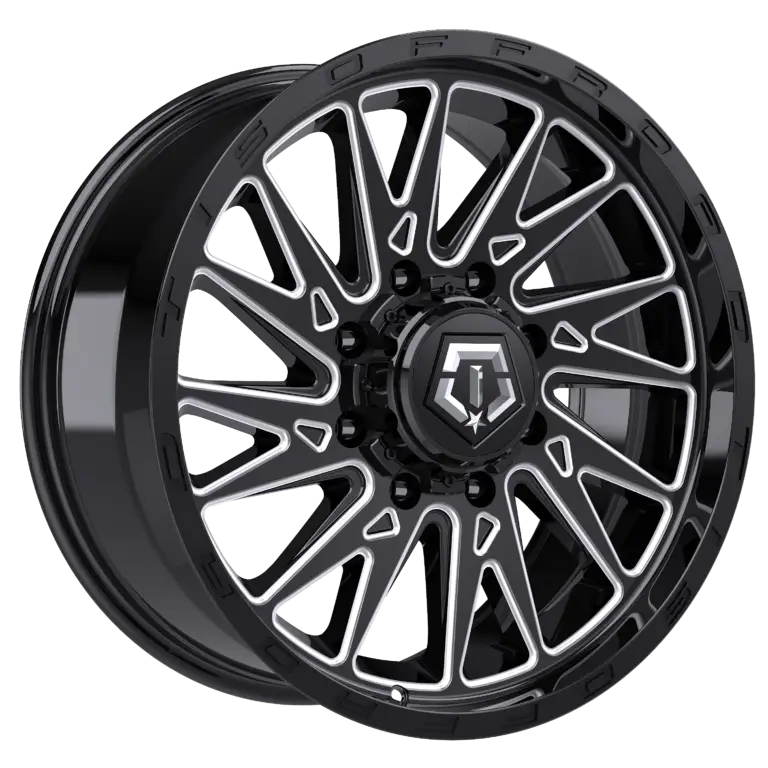 20X9 TIS OFF-ROAD 547BM 2.0 WHEELS 8X6.5(165.1), +00 OFFSET - GLOSS BLACK & MILLED