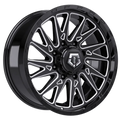 20X9 TIS OFF-ROAD 547BM 2.0 WHEELS 8X6.5(165.1), +00 OFFSET - GLOSS BLACK & MILLED