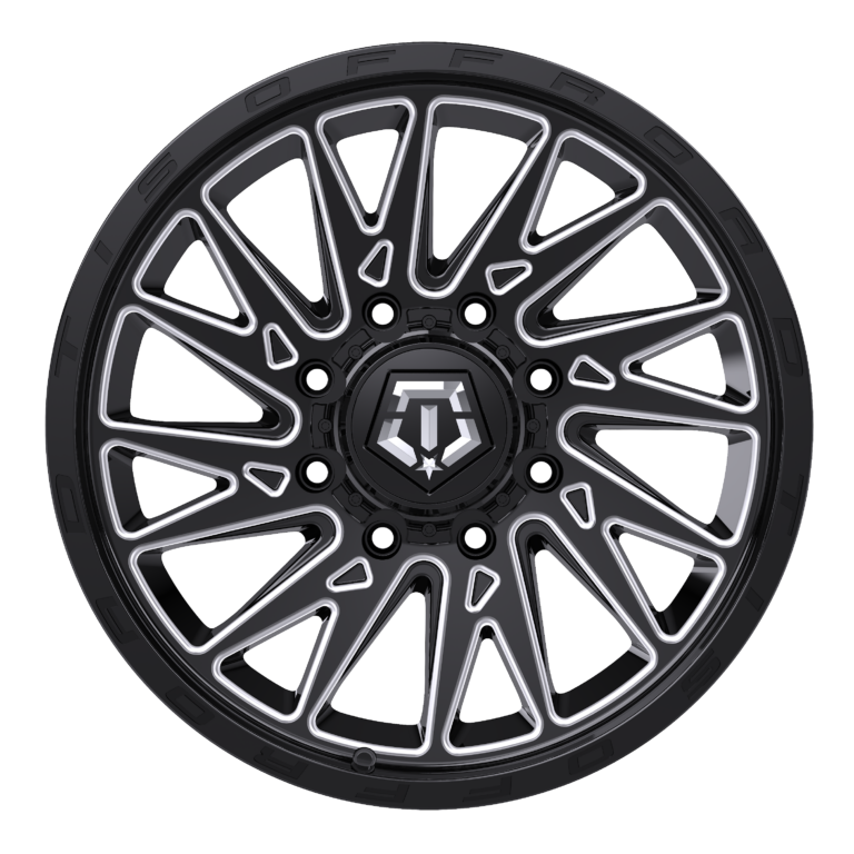 20X9 TIS OFF-ROAD 547BM 2.0 WHEELS 8X6.5(165.1), +00 OFFSET - GLOSS BLACK & MILLED