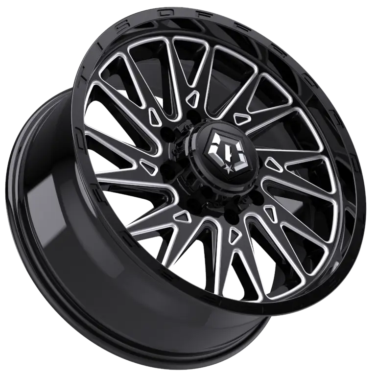 20X9 TIS OFF-ROAD 547BM 2.0 WHEELS 8X6.5(165.1), +00 OFFSET - GLOSS BLACK & MILLED