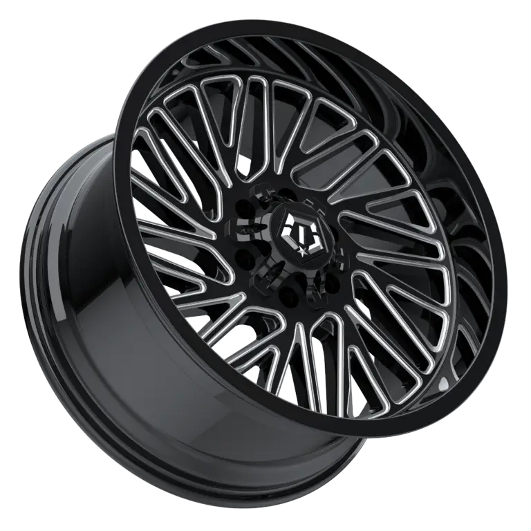 20X9 TIS 553BM OFF-ROAD WHEELS - 8X170 WITH +00 OFFSET - GLOSS BLACK & MILLED