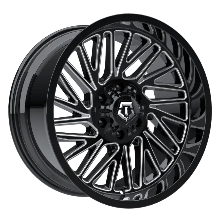 20X9 TIS 553BM OFF-ROAD WHEELS - 8X170 WITH +00 OFFSET - GLOSS BLACK & MILLED