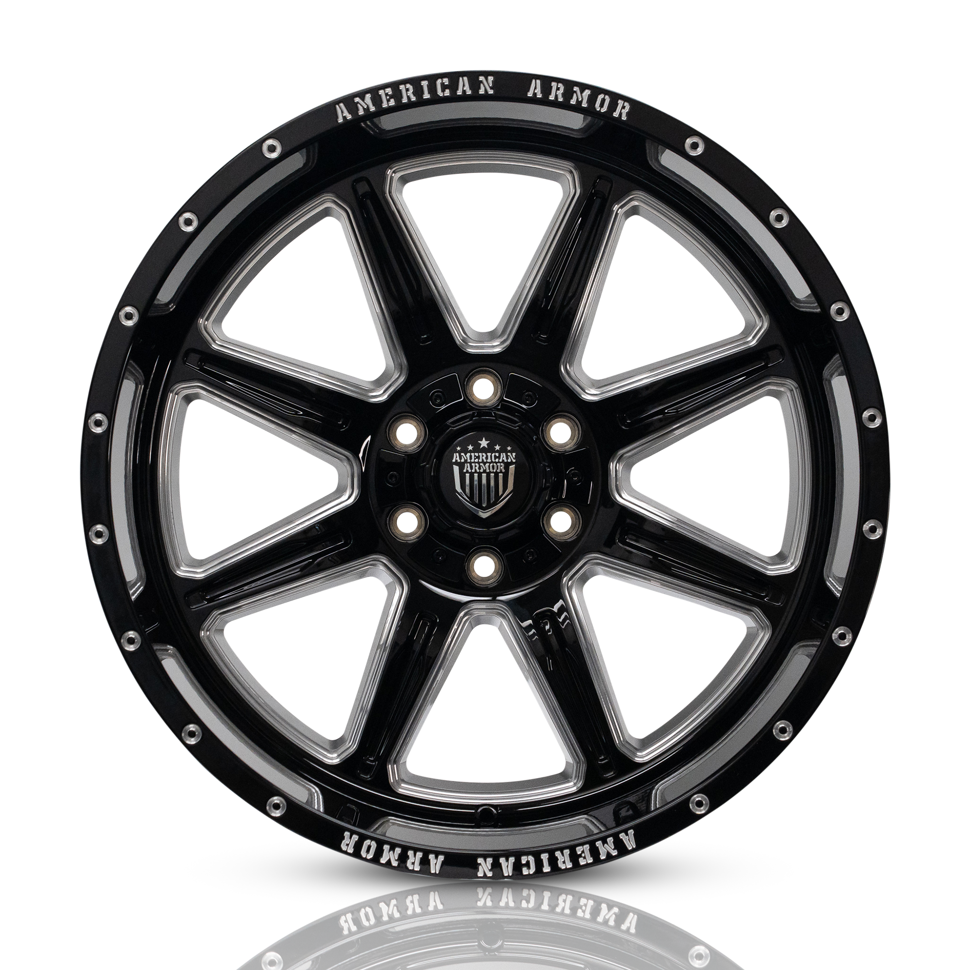 20X10 AMERICAN ARMOR A502 WHEELS 5X5.5(139.7) & 5X150 -18 Offset
