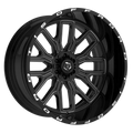 20X12 TIS 560BM OFF-ROAD WHEELS - 8X170 WITH -44 OFFSET - GLOSS BLACK & MILLED