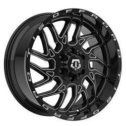 TIS 544BM-2098917 20x9 Cast Aluminum All-Terrain Wheel with 8x180 Bolt Pattern and +17 Offset
