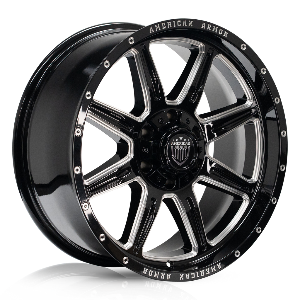 20X10 AMERICAN ARMOR A502 WHEELS 5X5.5(139.7) & 5X150 -18 Offset