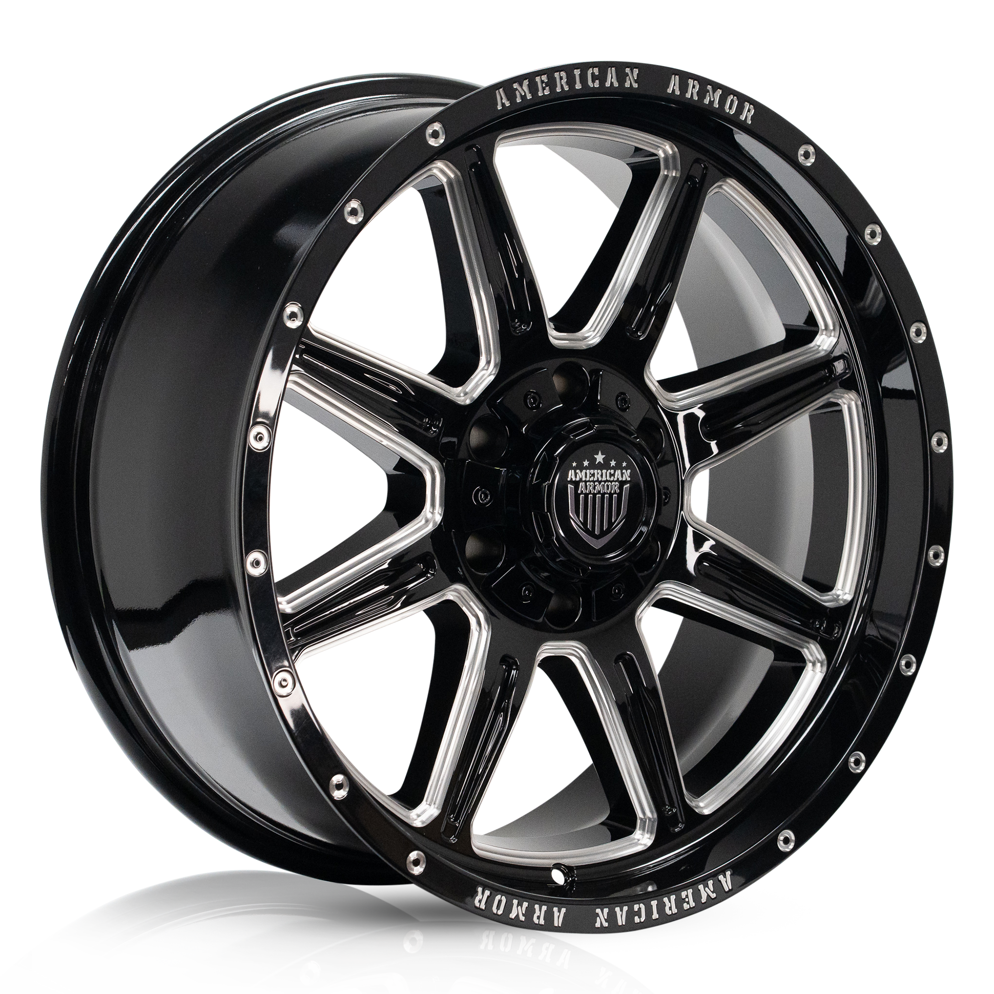 20X10 AMERICAN ARMOR A502 WHEELS 5X5.5(139.7) & 5X150 -18 Offset