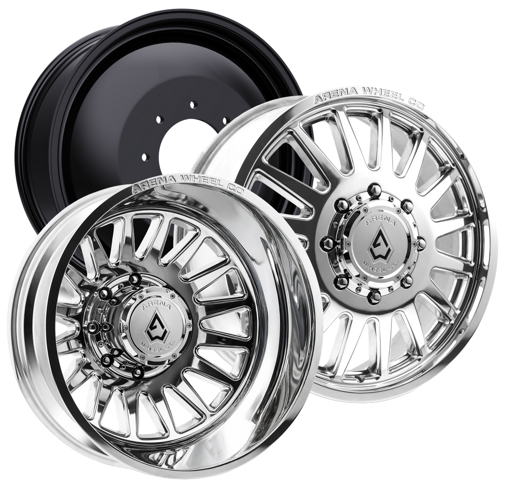 24X8.25 ARENA A110 RIVAL DUALLY WHEELS 8X200 - POLISHED - SET OF 6