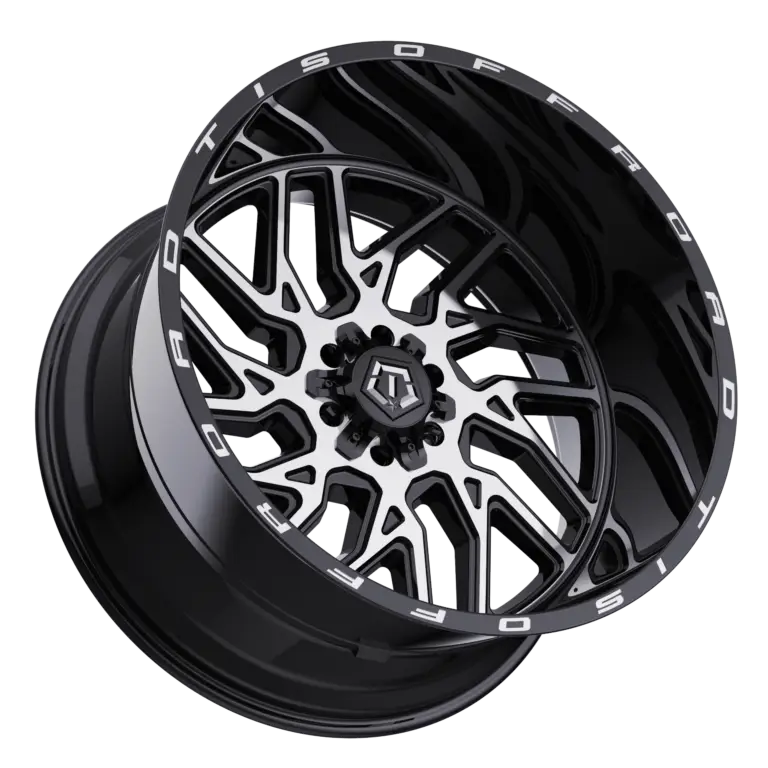 20X10 TIS 544MB OFF-ROAD WHEELS WITH 6X135/6X5.50 BOLT PATTERN AND -25 OFFSET - GLOSS BLACK & MACHINED FACE