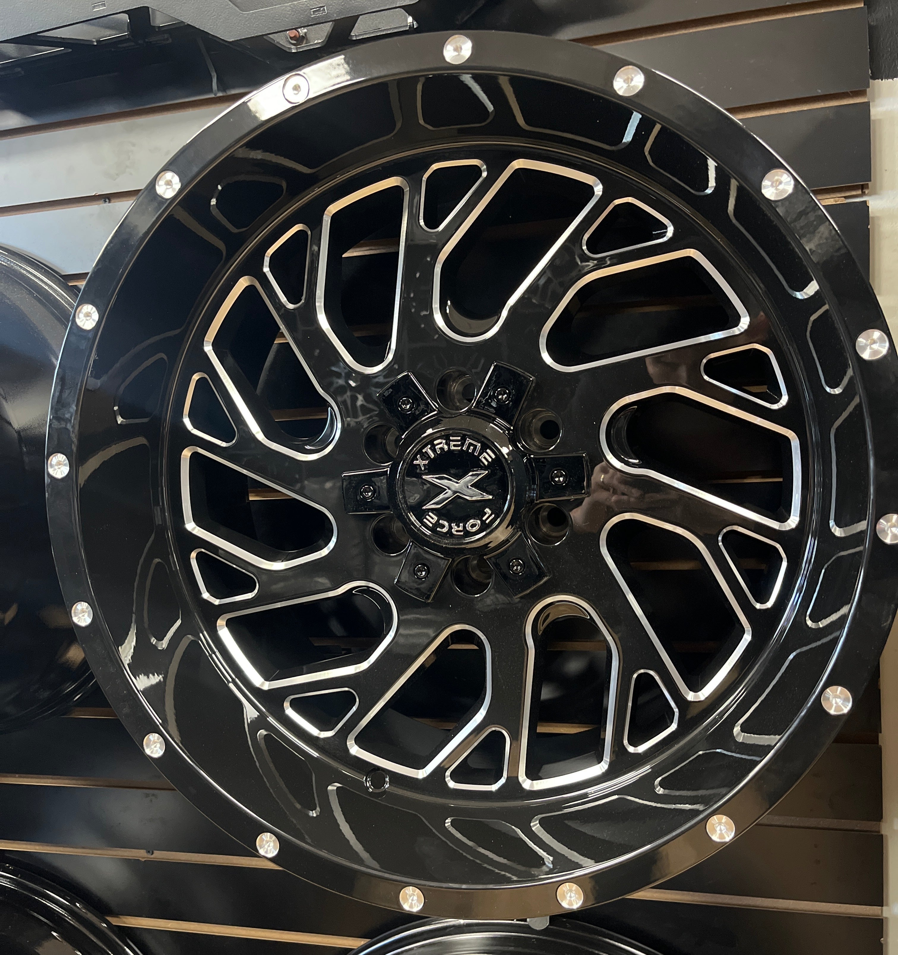 20X10 XTREME FORCE XF-8 WHEELS 6X5.5(139.7) & 6X135 -19 OFFSET - GLOSS BLACK & MILLED