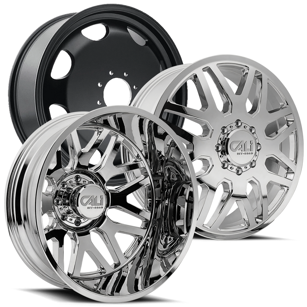CALI OFF-ROAD INVADER 9115D DUALLY WHEELS 8X200 - CHROME - SET OF 6