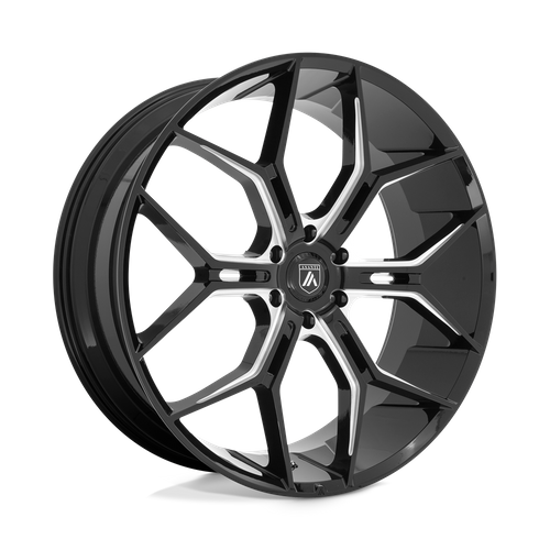 Asanti Black ABL-38 Monarch Truck 22x9.5 Inch Gloss Black Milled Wheel with 6x135 Bolt Pattern and 87.10mm Center Bore