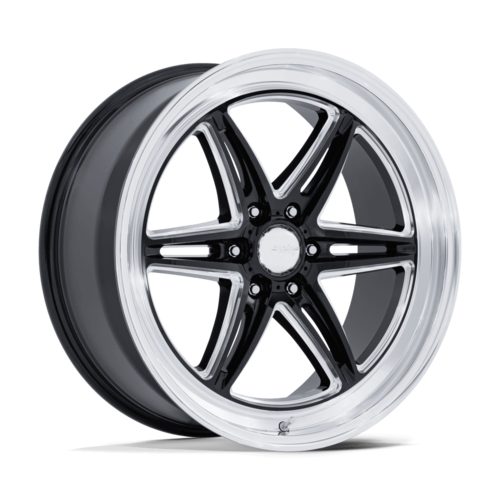 American Racing AR953 Groove 6 Drag 20x9.5 Inch Gloss Black Milled Wheel with Diamond Cut Lip, 6x139.7 Bolt Pattern, +25 Offset