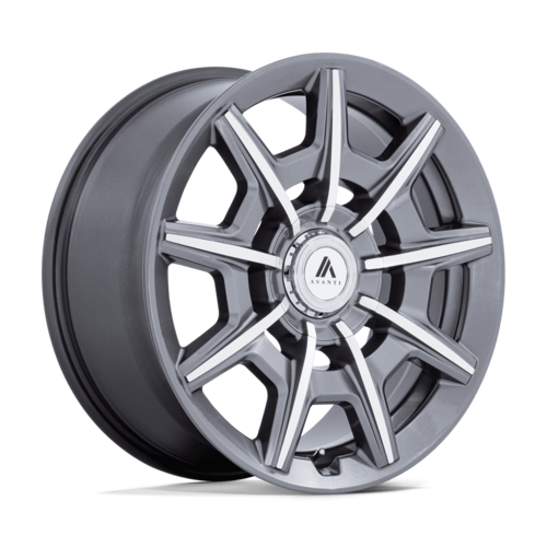 Asanti Black AB041 ESQUIRE 20x10.5 inch Gloss Anthracite Bright Mach Wheel with 5x112/114.3 Bolt Pattern and +40 Offset