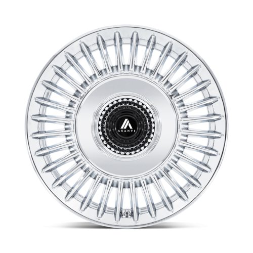 Asanti Black AB040 Tiara 20-Inch Chrome Wheel with 9-Inch Width, 5x112/5x114.3 Bolt Pattern, +35 Offset, 72.56mm Center Bore