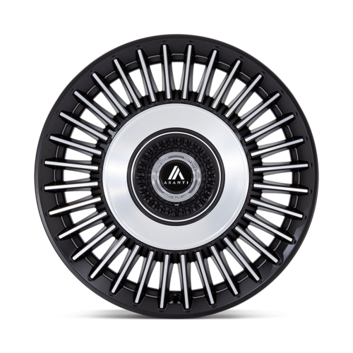 Asanti Black AB040 TIARA 20x10.5 Satin Black Bright Mach Face Wheel with 5x108/5x112 Bolt Pattern and +45 Offset