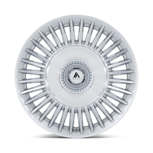 Asanti Black AB040 TIARA 22-inch Gloss Silver Bright Mach Face Wheel with 10.5-inch Width and 5x108/114.3 Bolt Pattern