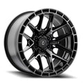 ARENA A114 BATTLE WHEELS 6X5.5(139.7) - GLOSSY BLACK MACHINED DDT FACE AND LIP