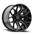ARENA A116 COBRA WHEELS 6X135 - GLOSSY BLACK BRUSHED DDT FACE CLEAR