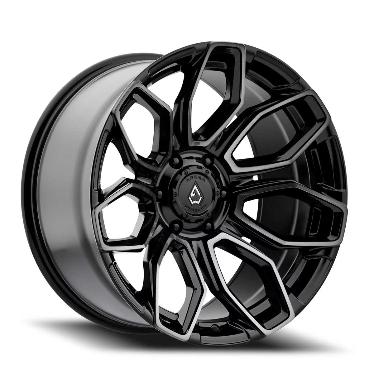 ARENA A116 COBRA WHEELS 5X5.0(127) - GLOSSY BLACK BRUSHED DDT FACE CLEAR