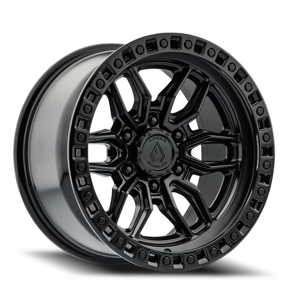 ARENA A109 HUSTLE WHEELS 6X135 - SATIN BLACK CENTER & GLOSSY BLACK LIP