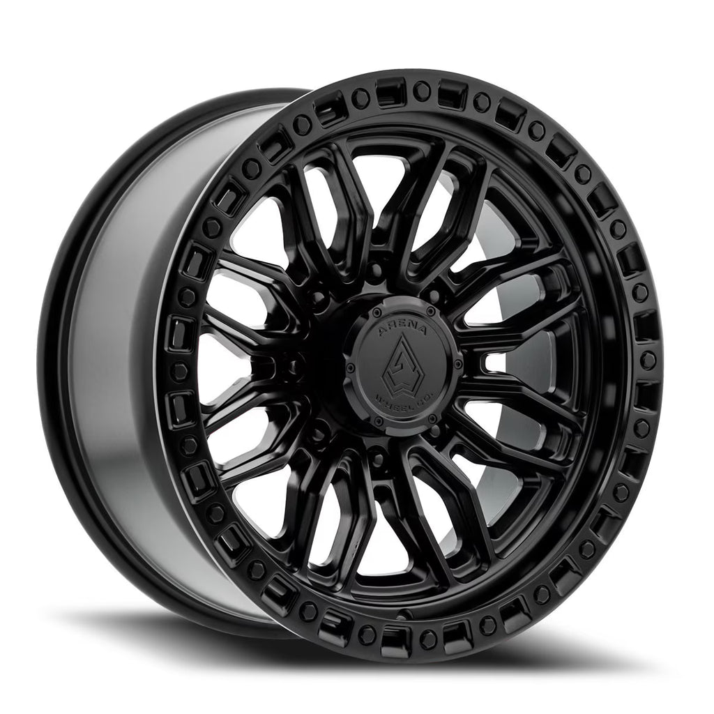 ARENA A109 HUSTLE WHEELS 8X170 - SATIN BLACK CENTER & GLOSSY BLACK LIP