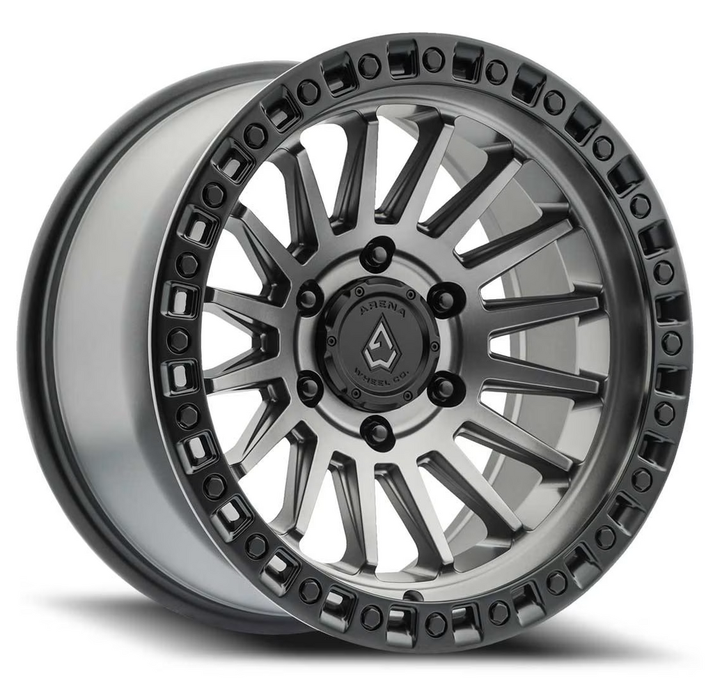 ARENA A101 MESA WHEELS 5X5.0(127) - SATIN GUNMETAL WITH BLK LIP