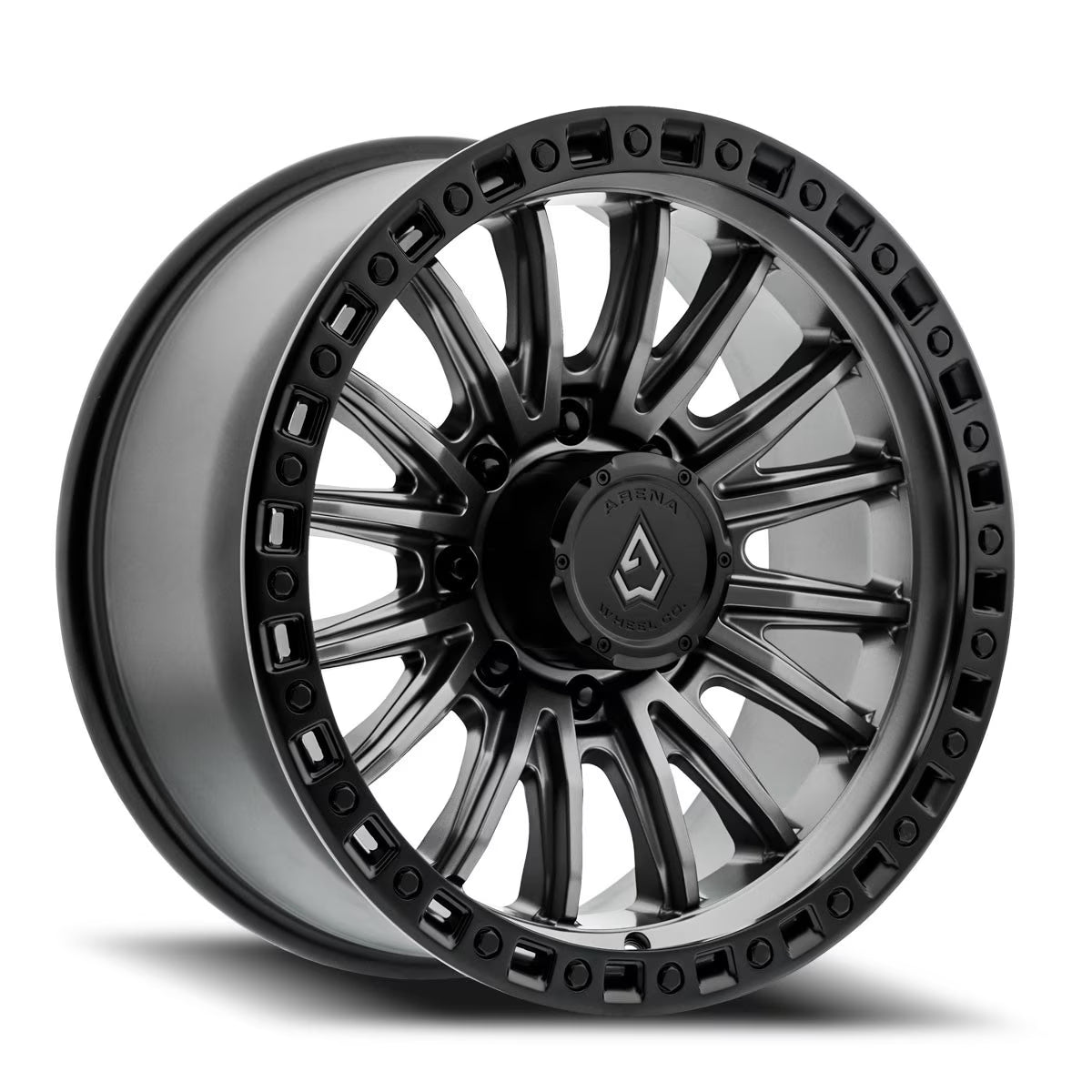 ARENA A103 MISSION WHEELS 8X180 - SATIN GUNMETAL WITH BLACK LIP