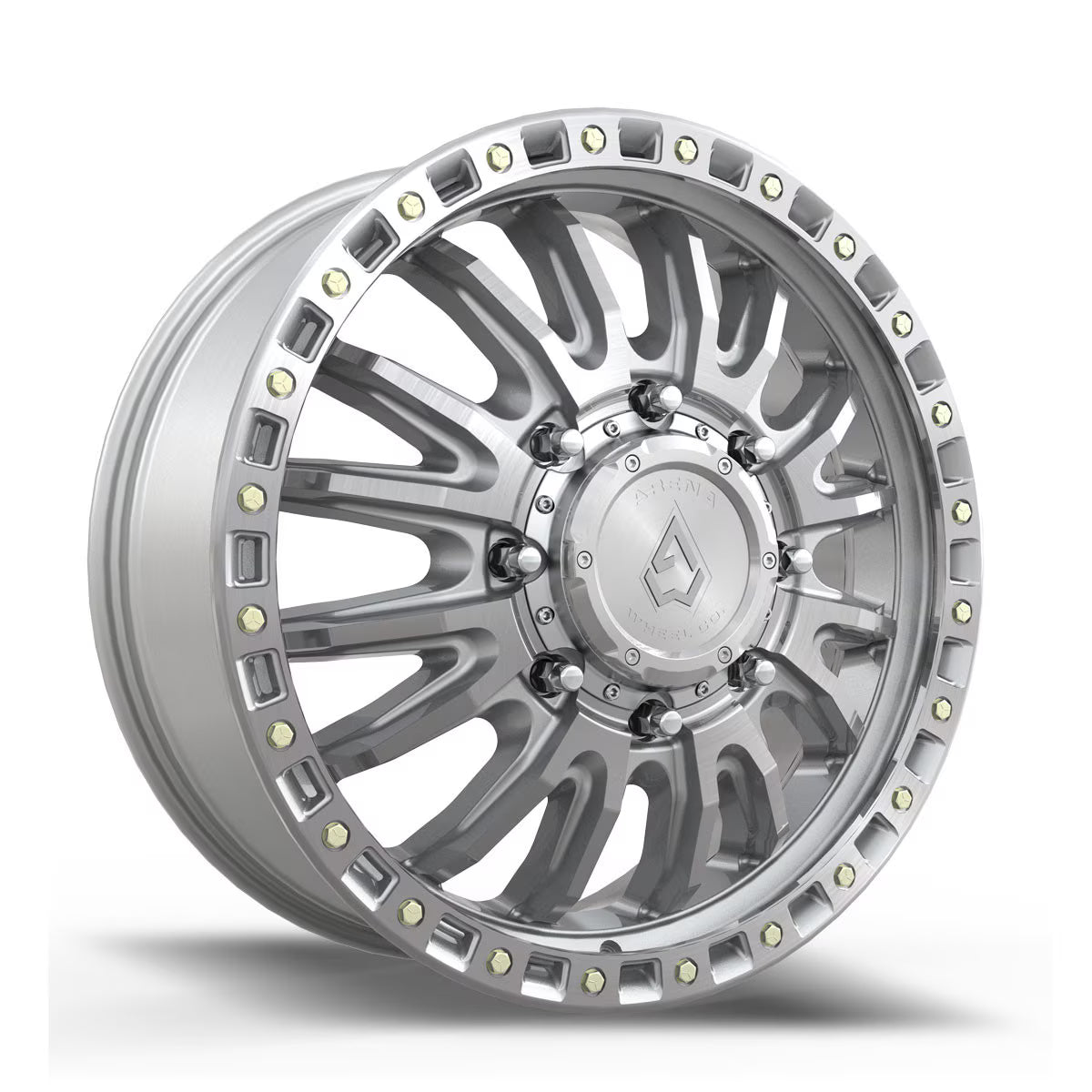 22X8.25 ARENA A103 MISSION DUALLY WHEELS 8X210 - GLOSS SILVER MACHINED