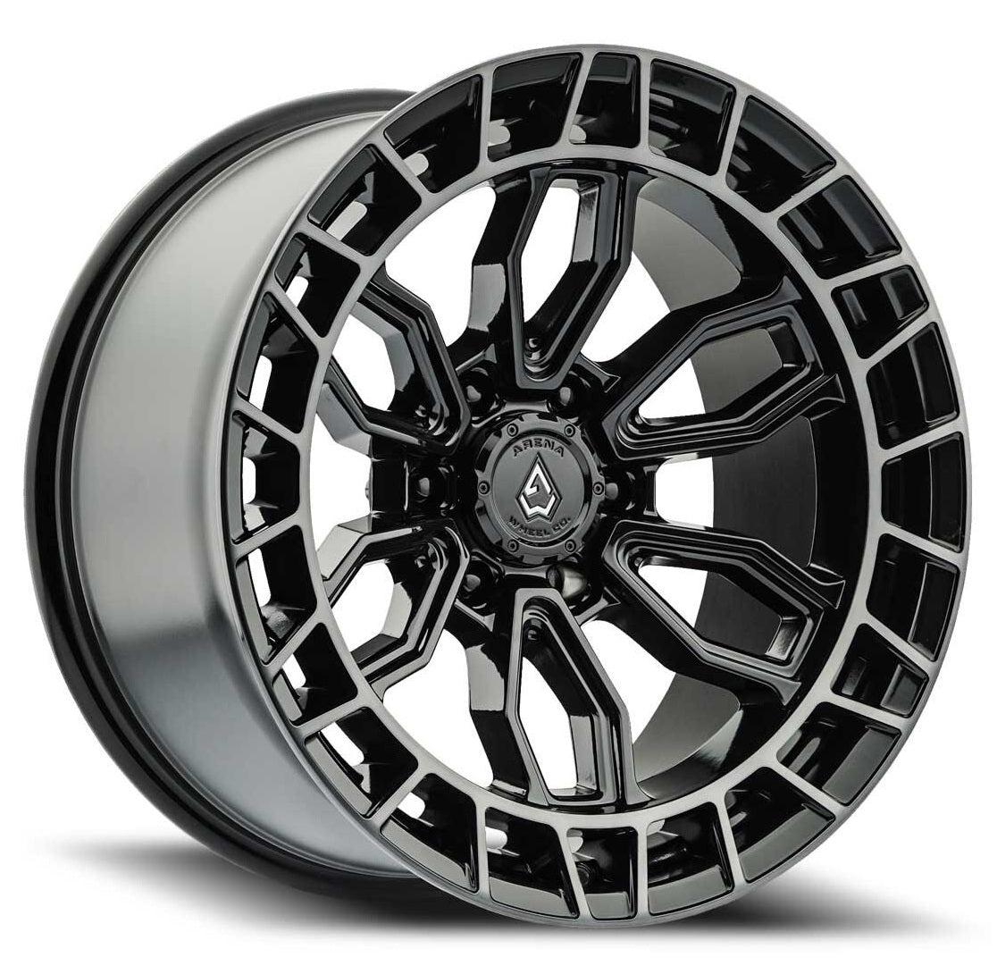 ARENA A102 RECON WHEELS 6X135 - GLOSS BLACK WITH MACHINED DDT LIP