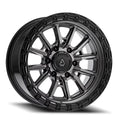 ARENA A106 TREK WHEELS 6X135 - GLOSSY GUN METAL CENTER GLOSSY BLACK LIP
