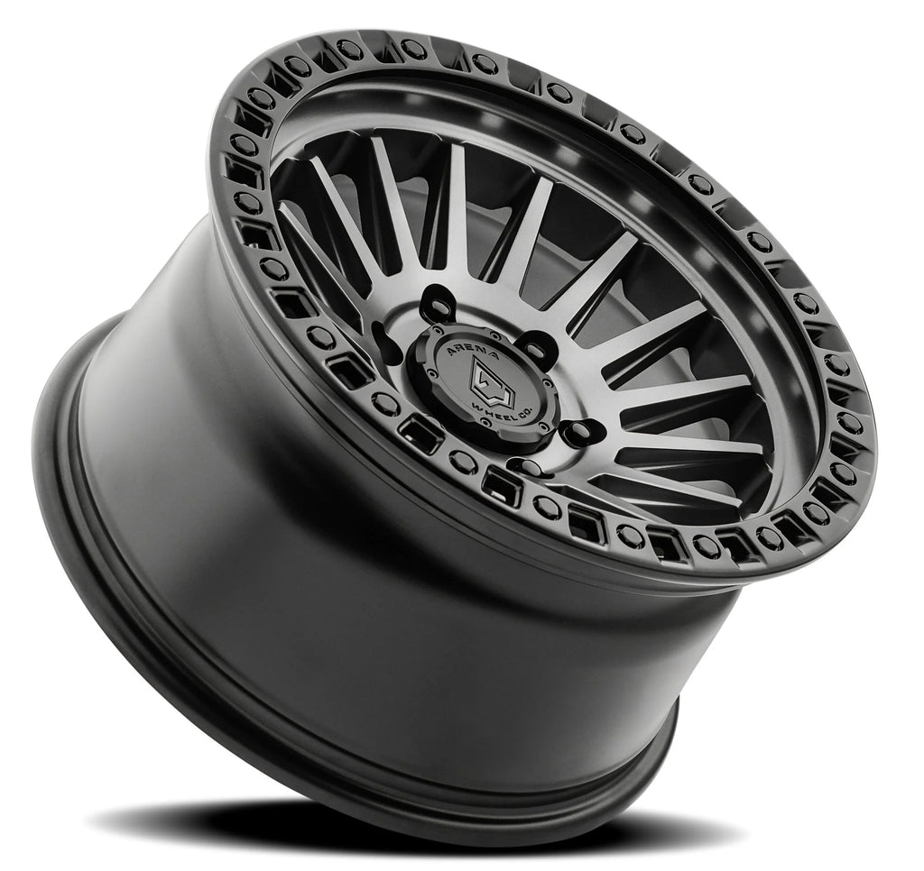 ARENA A101 MESA WHEELS 5X5.0(127) - SATIN GUNMETAL WITH BLK LIP
